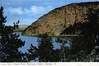 Old postcard of Oiseau Rock